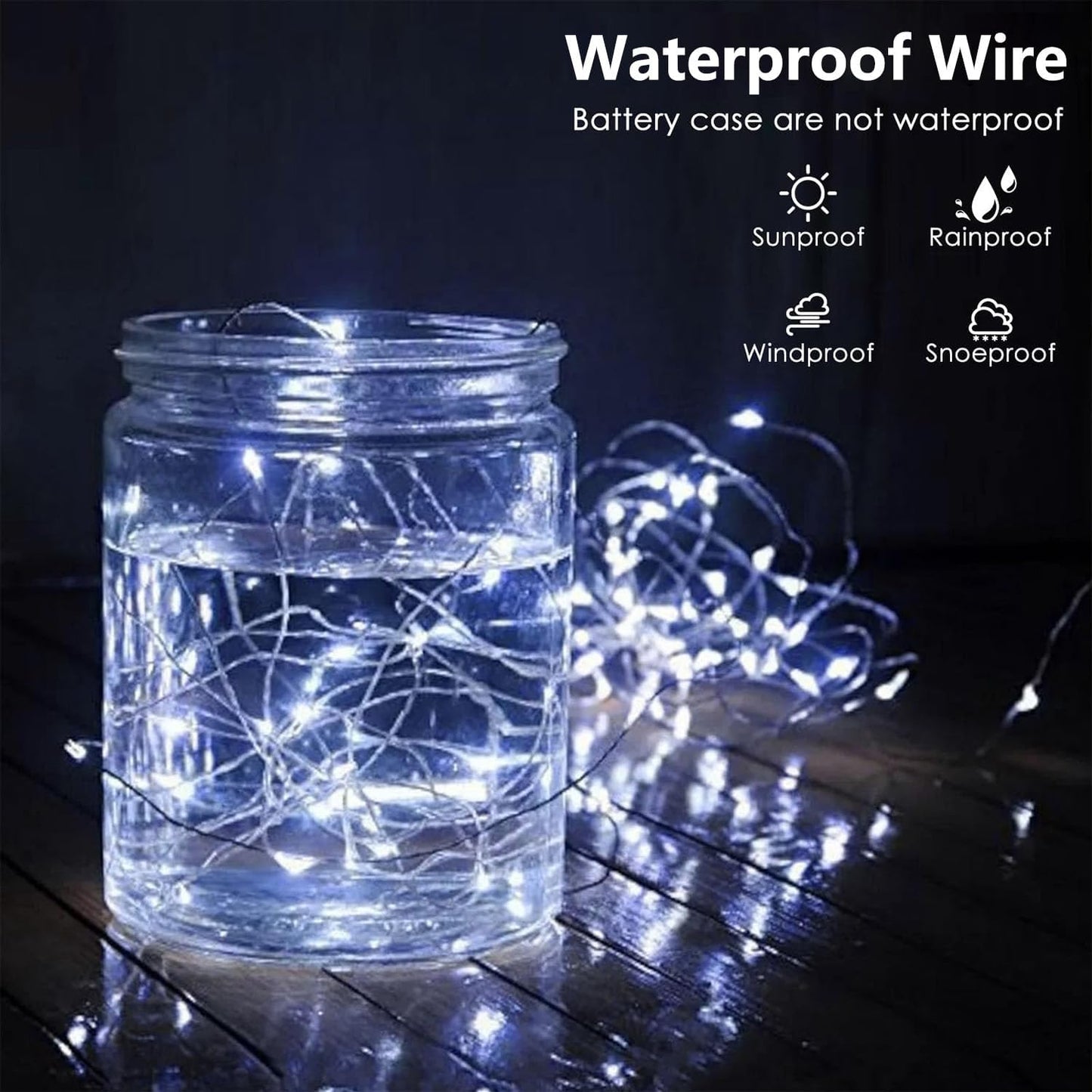 2-Pack Fairy Lights Battery Operated with Timer, Waterproof 16FT 50 LED String Lights Indoor Outdoor, Cuttable Starry Fairy Lights for Christmas Home Bedroom Wedding DIY Centerpiece Decor (Cool White)