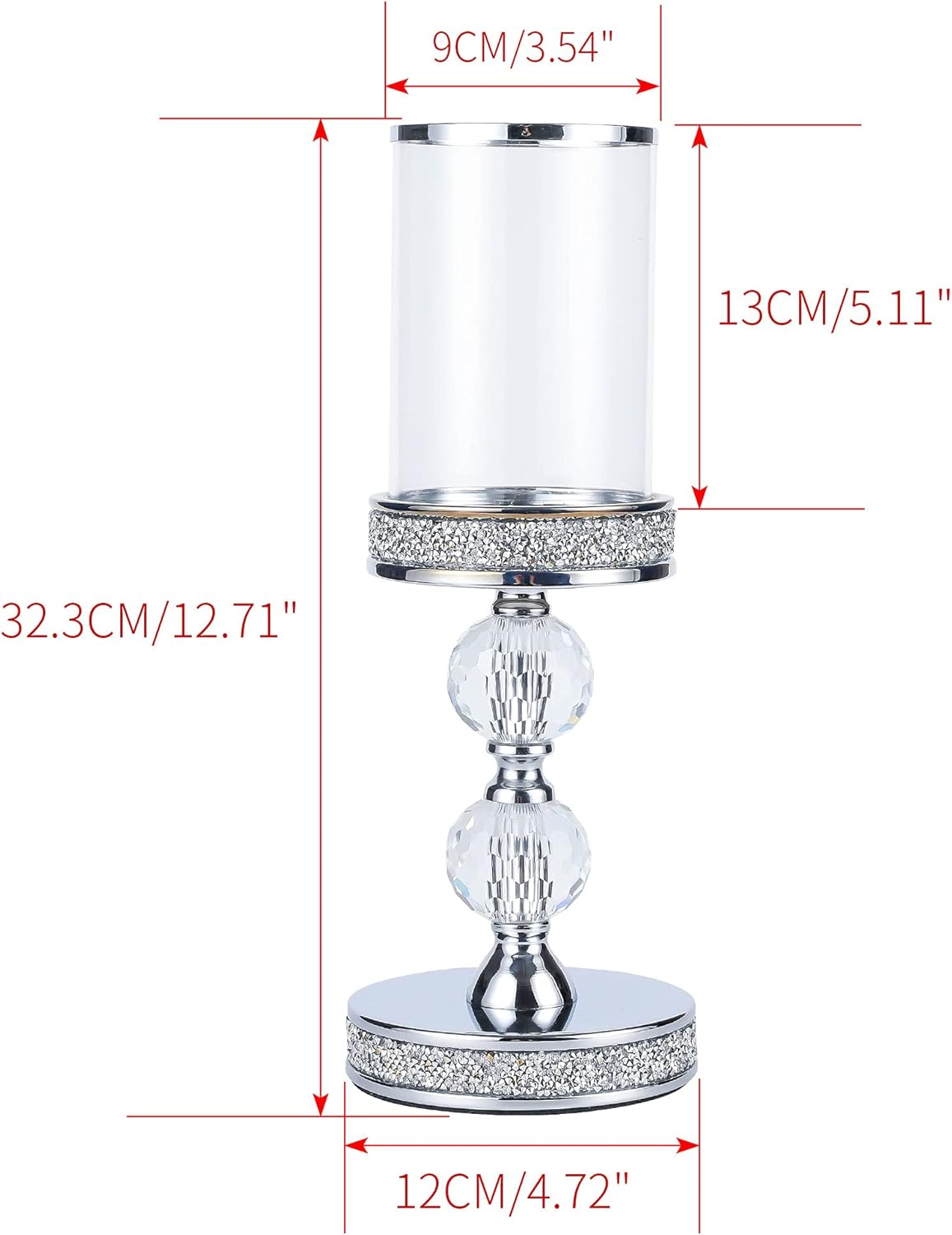 Candle Holders for Pillar Candle, Pillar Crystal Candle Holders, Candlesticks Holder for Wedding, Dining Coffee Table, Centerpieces, Home Decor CH00XM