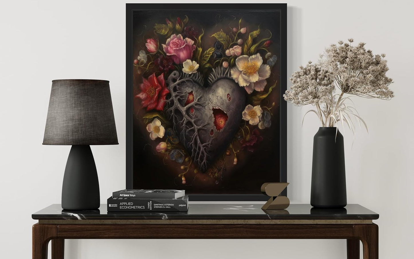 Gothic Heart Poster Art Print, Halloween Scary Vintage Wall Art Academia Spooky Painting Decoration for Horror Prints, Posters Bedroom Decor 89 (Gothic Heart, 8 x 10 inches, Unframed)