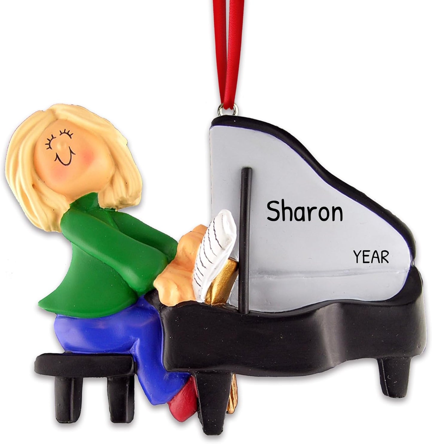 Personalized Piano Ornament 2025 for Piano Teachers, Students, or Musicians – Custom Music Ornament with Keyboard and Notes – Keepsake for Pianists, Recitals, or Tree Decoration