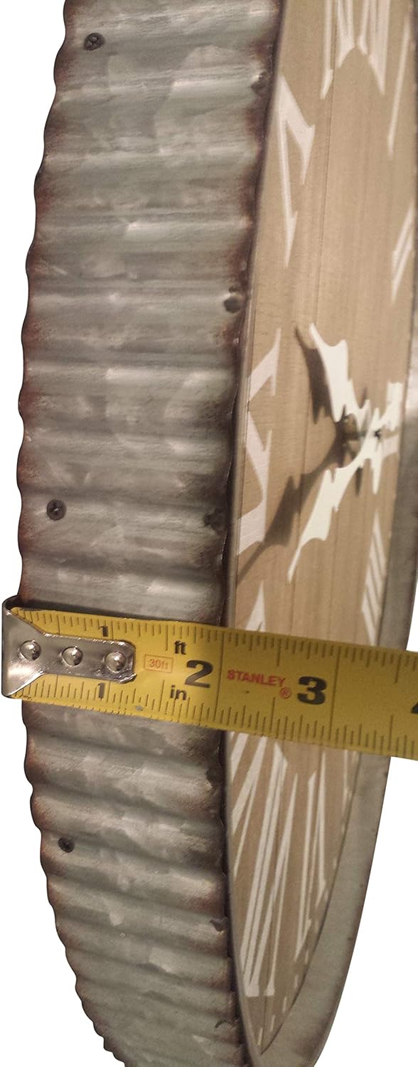 Oldtown 29" x 24" Hanging Ring Farmhouse Vintage Pocket Watch Country Style Wall Clock