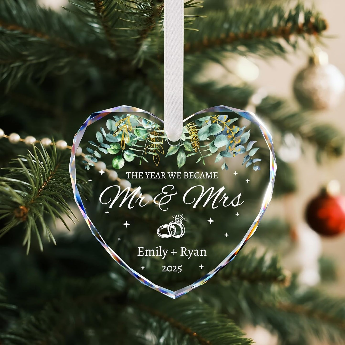 Personalized Wedding Gifts for Couples 2025 - Mr and Mrs, Bridal Shower Gifts, Wedding Ideas for Newlywed, Bride, Future Mr & Mrs - Just Married Ornament 2025