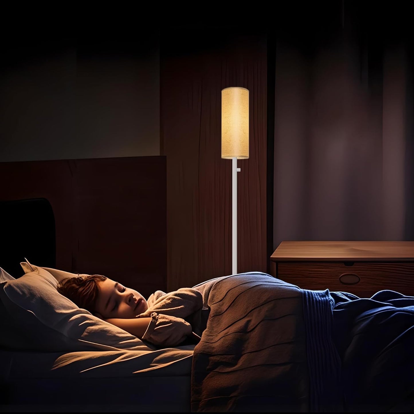 Floor Lamp for Living Room,Dimmable Floor Lamp with LED Bulb,Modern Standing Lamp with Marble Base,Tall Standing Lamps for Living Room,Bedroom,Office,Reading and Nursery(White)