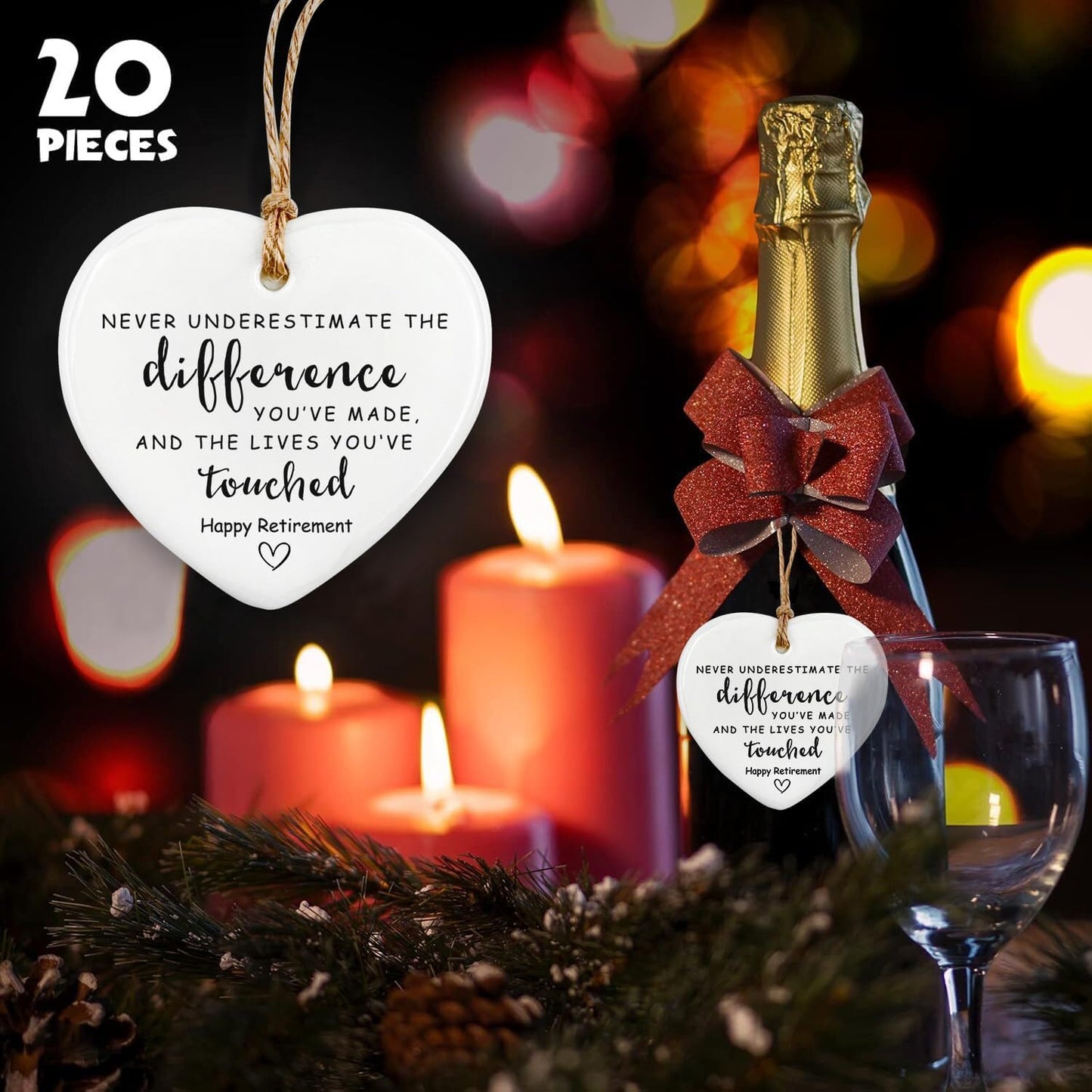 10 Pcs Retirement Gifts for Woman Men,Never Underestimate The Difference You Made Ceramic Ornament Happy Retirement Going Away Gift Leaving Gifts for Coworker,Boss,Nurse,Teacher,Friend,Mom