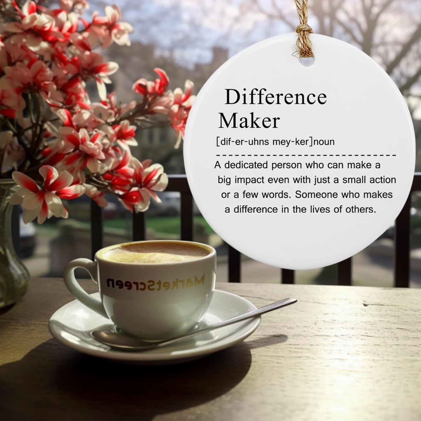 Ceramic Hanging Ornament - Difference Maker Gift, Difference Maker, Mentor Appreciation Gift, Leader Gift, Gift for Teacher, Thank You Gift, Leaving Gift