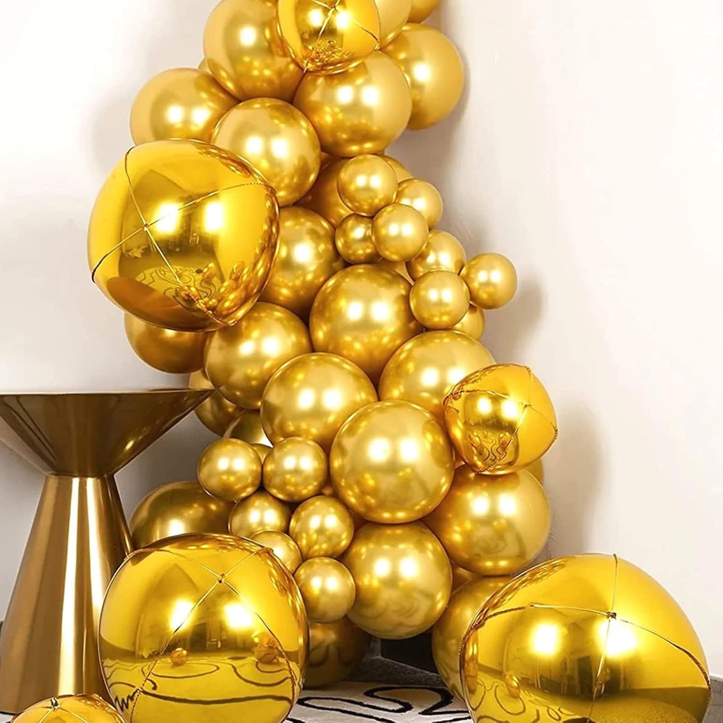 130pcs Metallic Gold Balloons Different Sizes 18" 12" 10" 5" Party Latex Balloons for Birthday Graduation Baby Shower Wedding Anniversary New Year Party Decorations