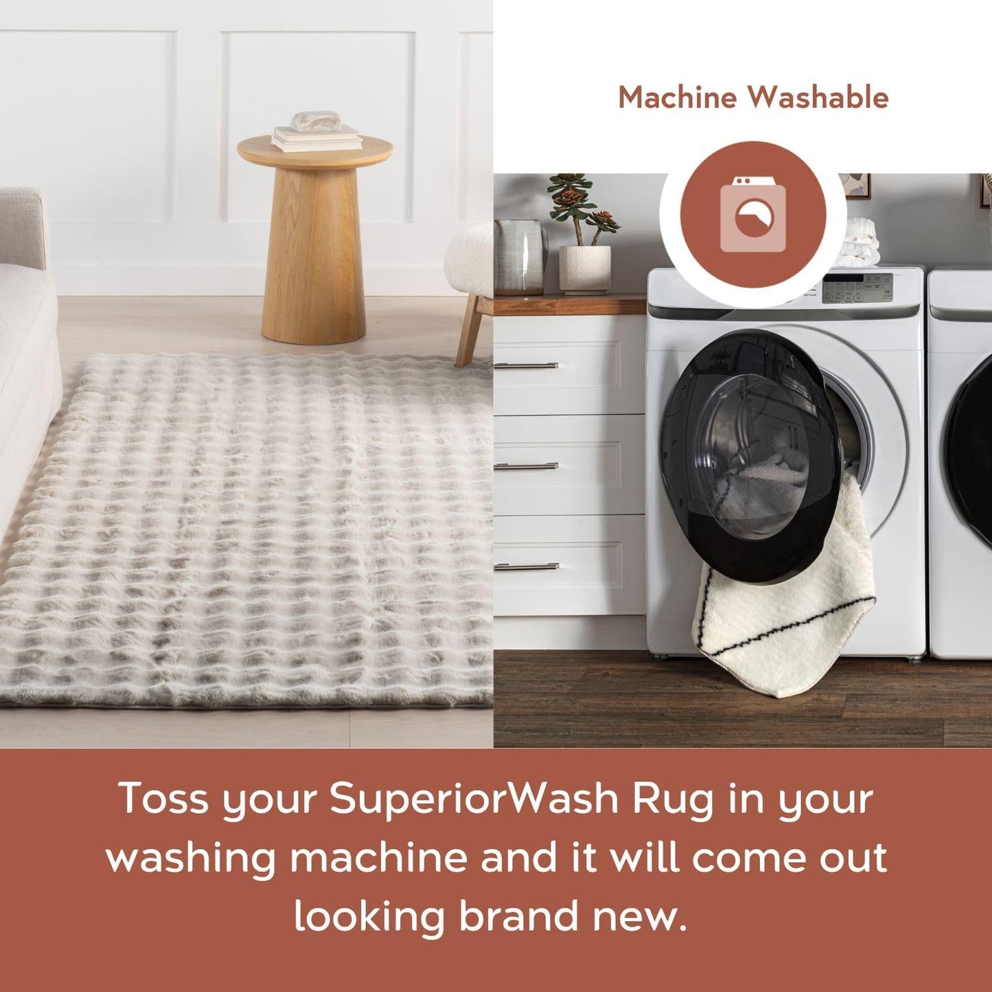 nuLOOM 2'6" x 8' Cozy Plush Area Rug, Machine Washable, Non-Slip, Soft Fluffy Shag Carpet for Living Room Bedroom Kids Room Nursery Home Decor, Jeni Grey