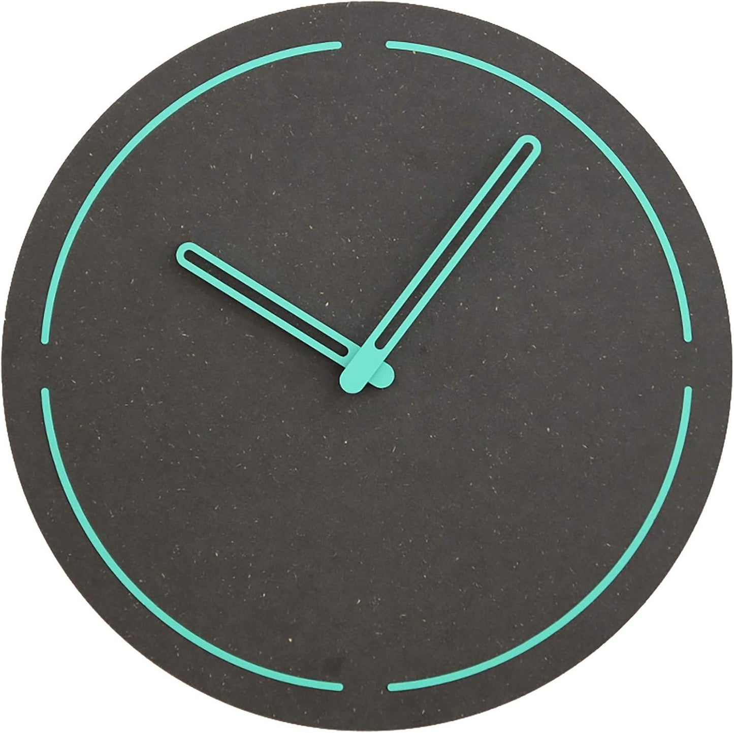 Stephanie Imports Modern Minimalist Dark Concrete Gray Silent Wall Clock (Teal)