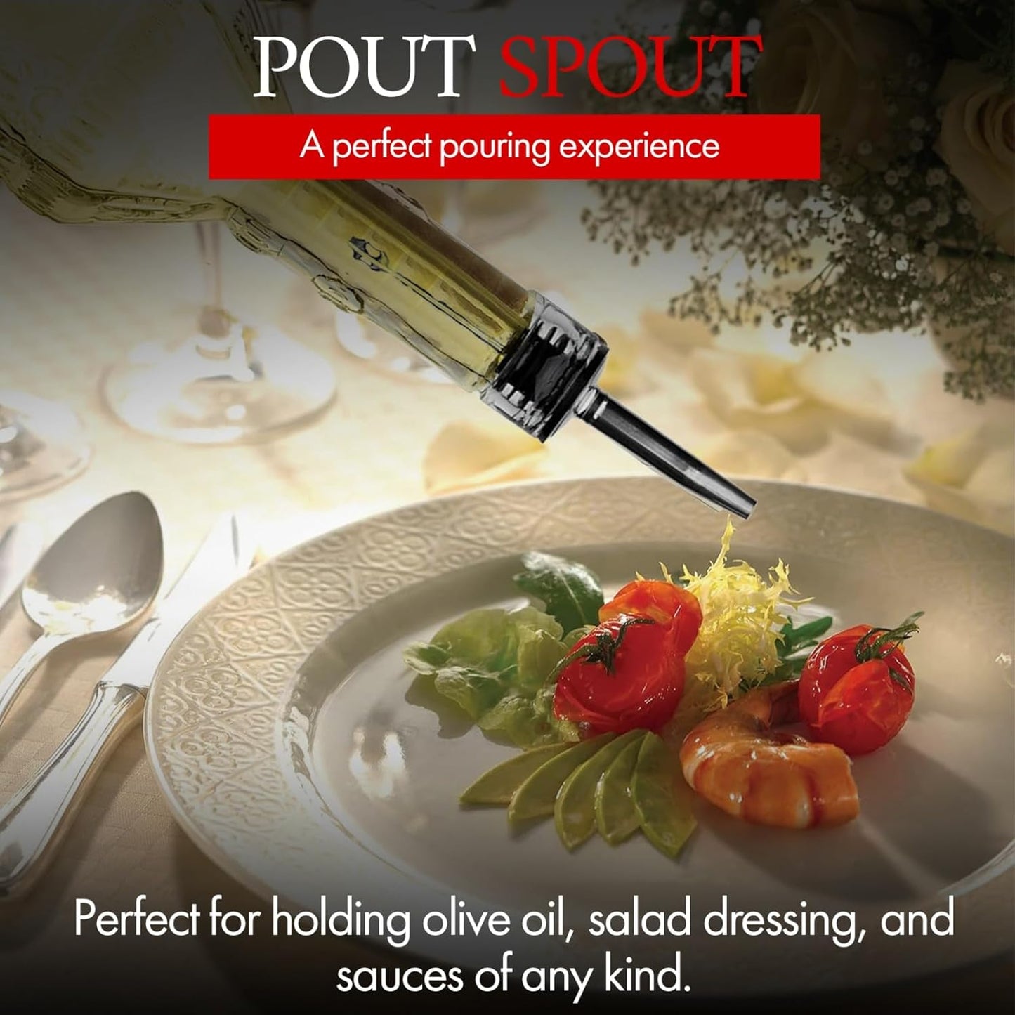 Large Clear Decorative Glass Bottle with Spout and Cork, 32oz, 1 Bottle - Design: VINO (3in X 11.9in)