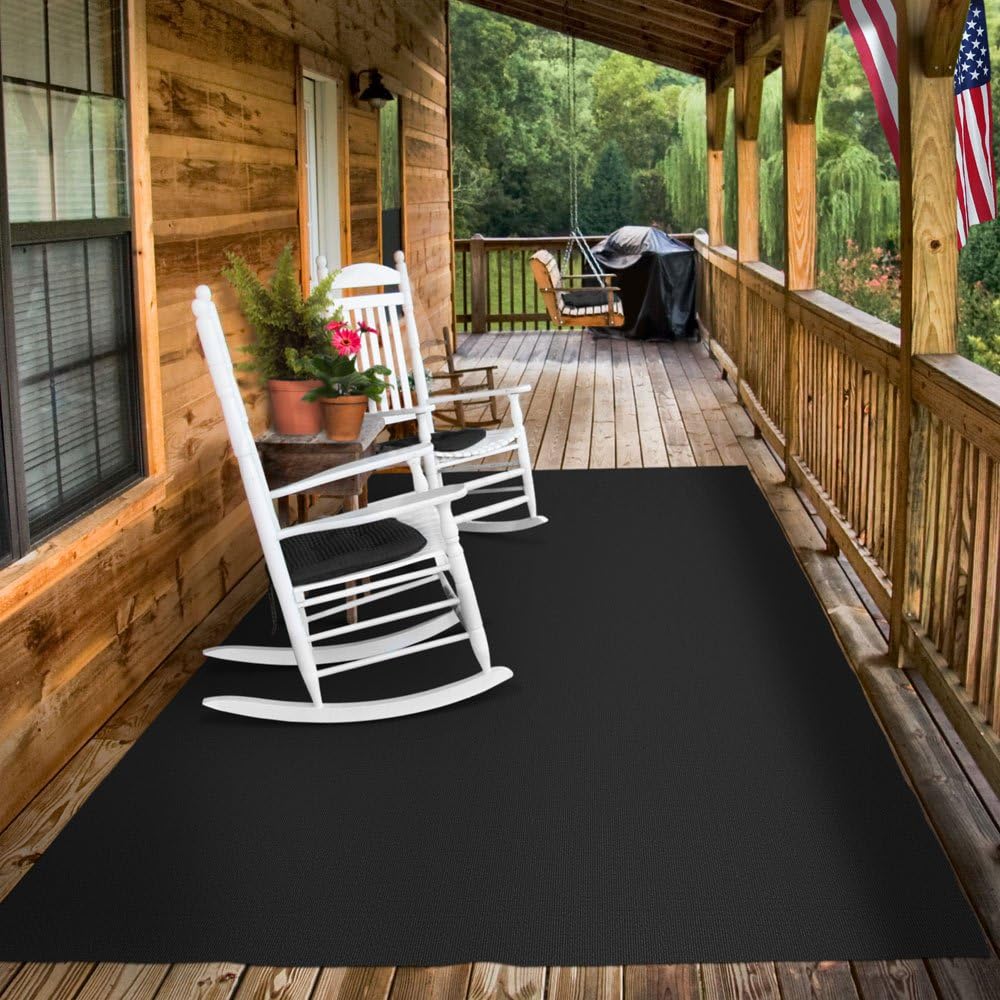 House, Home and More Indoor Outdoor Carpet with Rubber Marine Backing - Black - 6 Feet x 40 Feet - Durable, UV-Resistant - Adds Color and Comfort to Your Deck, Patio or Other Outdoor Rug Space.