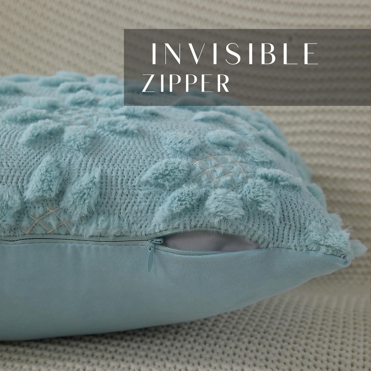 DFXSZ Spring Summer Pillow Covers 16x16 inch Set of 2 Farmhouse Decor White Flower Heart Sunflower Blue Soft Plush Faux Fur Jacquard Throw Pillows for Sofa Holiday Spring Home Decor PTK024G16