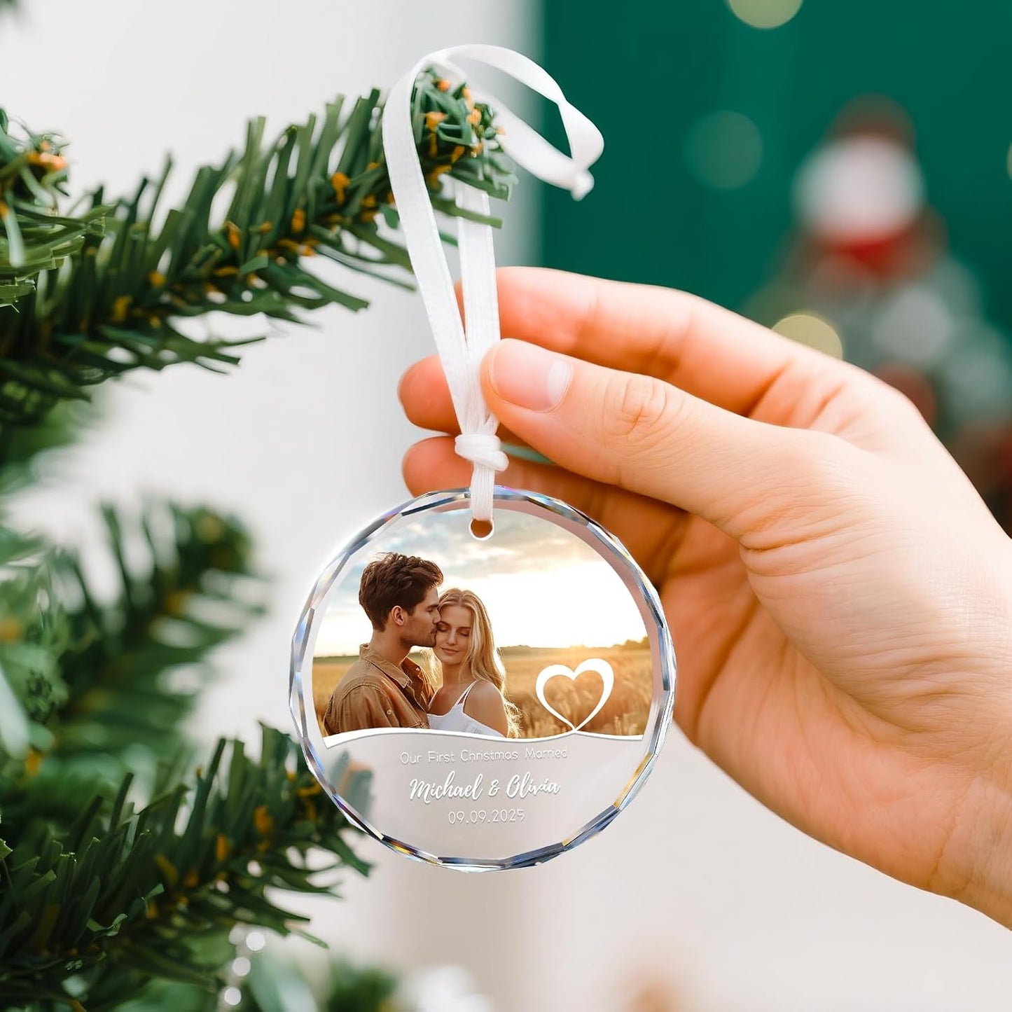 Personalized First Christmas Engaged Ornaments, Engagement Gifts for Couples 2025, Bride to be Gifts for Newly Engaged Couples, Engagement Ornament 2025, Christmas Tree Ornaments