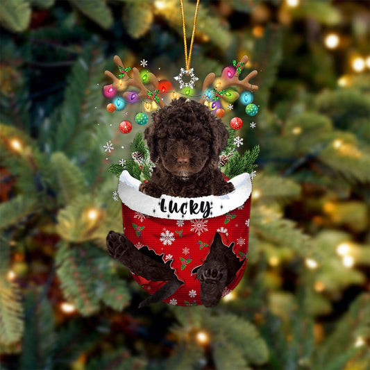 Spanish Water Dog Christmas Ornament, Spanish Water in Snow Pocket Christmas Tree Ornament, Dog Lovers Gift Idea Xmas Decor, Christmas Decorations for Tree, Christmas Ornament Gift for Dog Lovers