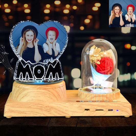 to My Beautiful Mom Gifts MOM Heart-Shaped with Bluetooth Rotating Music Box, Present for Mom from Daughter Christmas Mothers Day Birthday