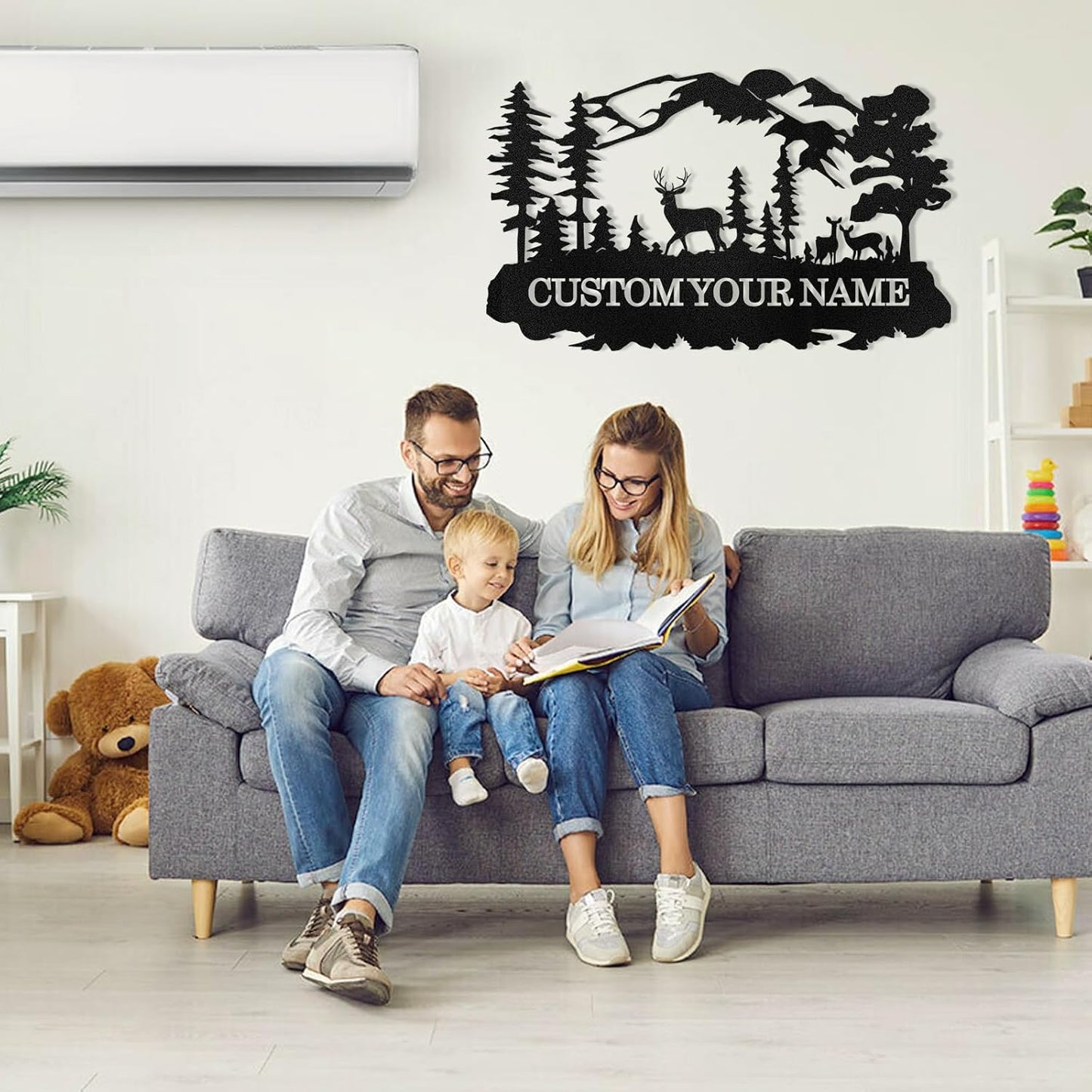 Custom Deer Metal Cabin Sign, Rustic Deer Wall Decor, Last Name Signs for Home, Custom Signs Outdoor Metal, Metal Wall Art, Hunting Decor, Hunter Gifts, Mountain Cabin Decor, Porch Sign