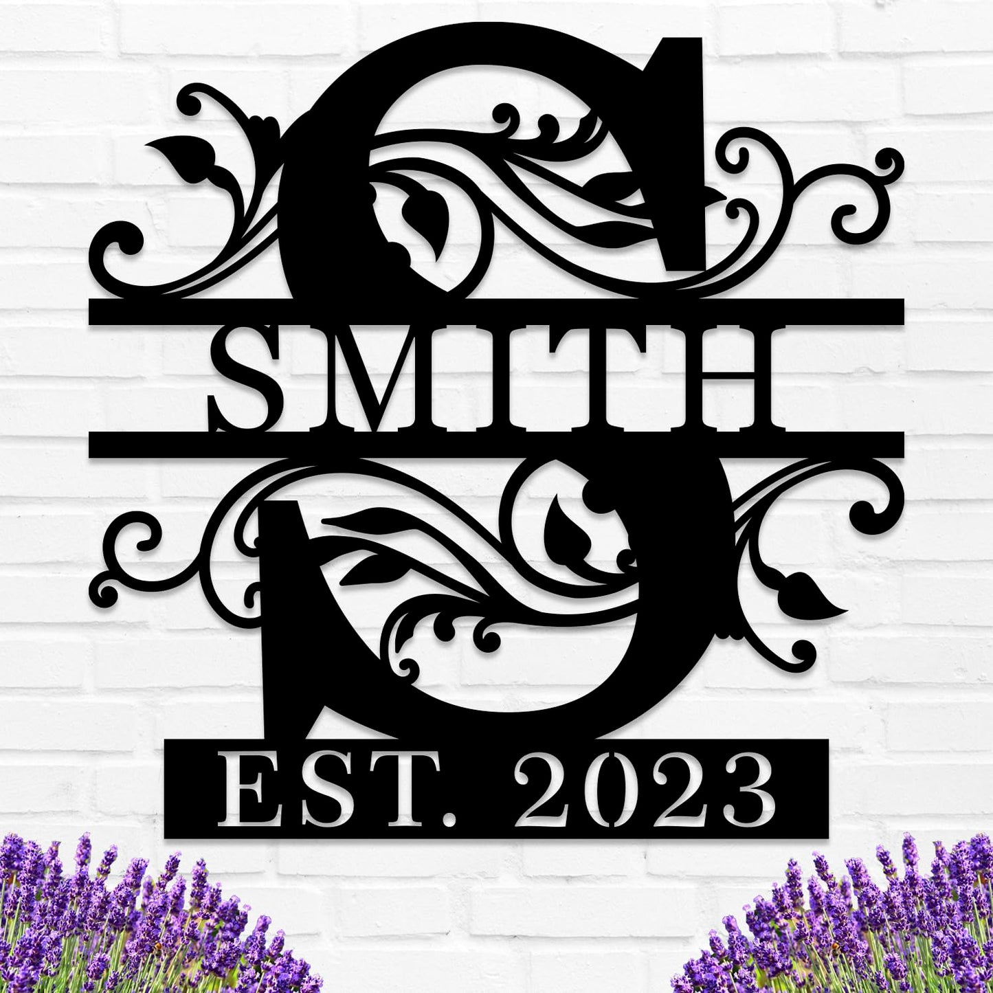 Custom Metal Name Sign | Personalized Metal Signs | Split Letter Monogram Wall Decor | Last Name Sign | Family Name Sign | Anniversary Wedding Gift | Outdoor Metal Art | Housewarming Gift