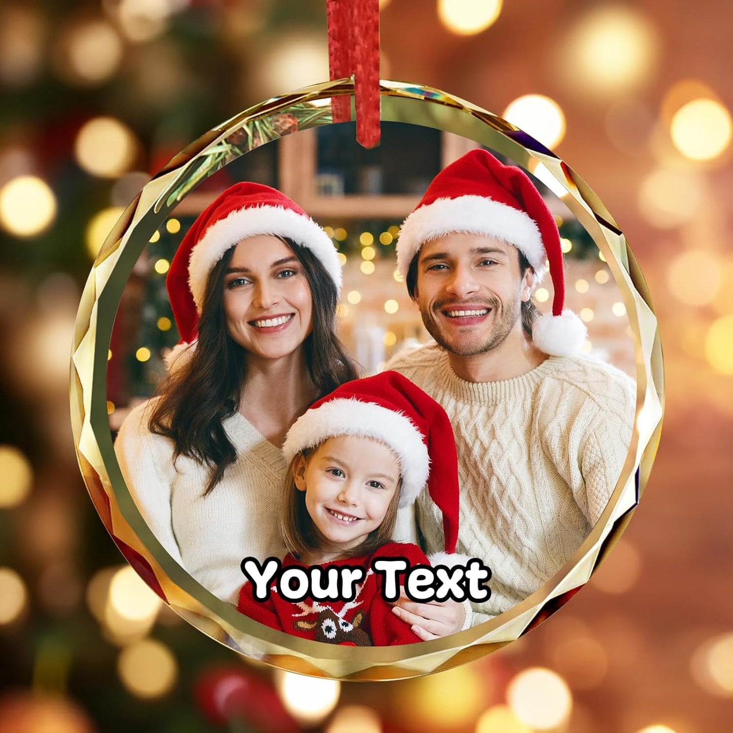 Personalized Christmas Ornaments 2025 Glass Custom Ornament Xmas Photo Ornament Customized Gifts Round