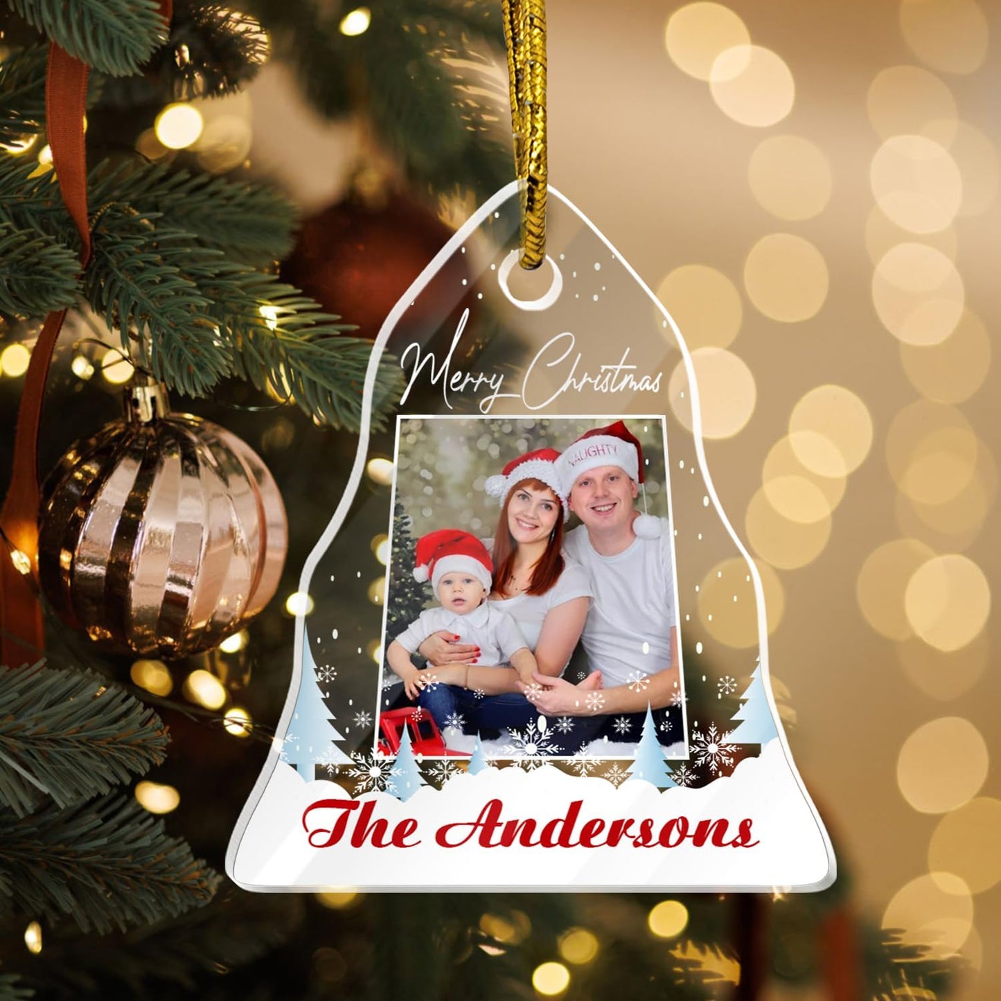 Custom Ornaments, Personalized Photo Crystal Ornaments, Christmas Tree Hanging Glass Pendant, Design Family Picture, Gifts for Christmas