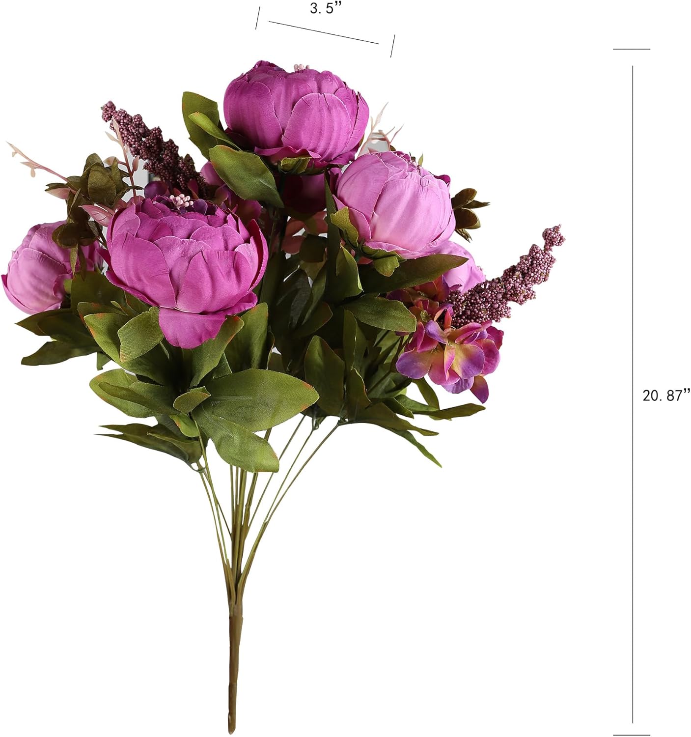 Duovlo Fake Flowers Vintage Artificial Peony Silk Flowers Wedding Home Decoration,Pack of 1 (Purple)