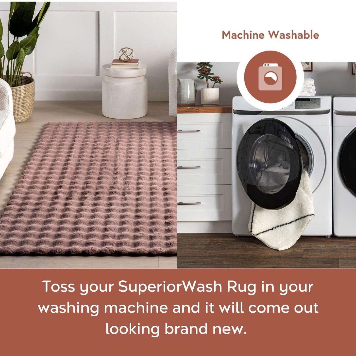 nuLOOM Jeni Checkered 3'9" x 6' Machine Washable Area Rug for Living Room Bedroom Dining Room Kitchen, Burgundy