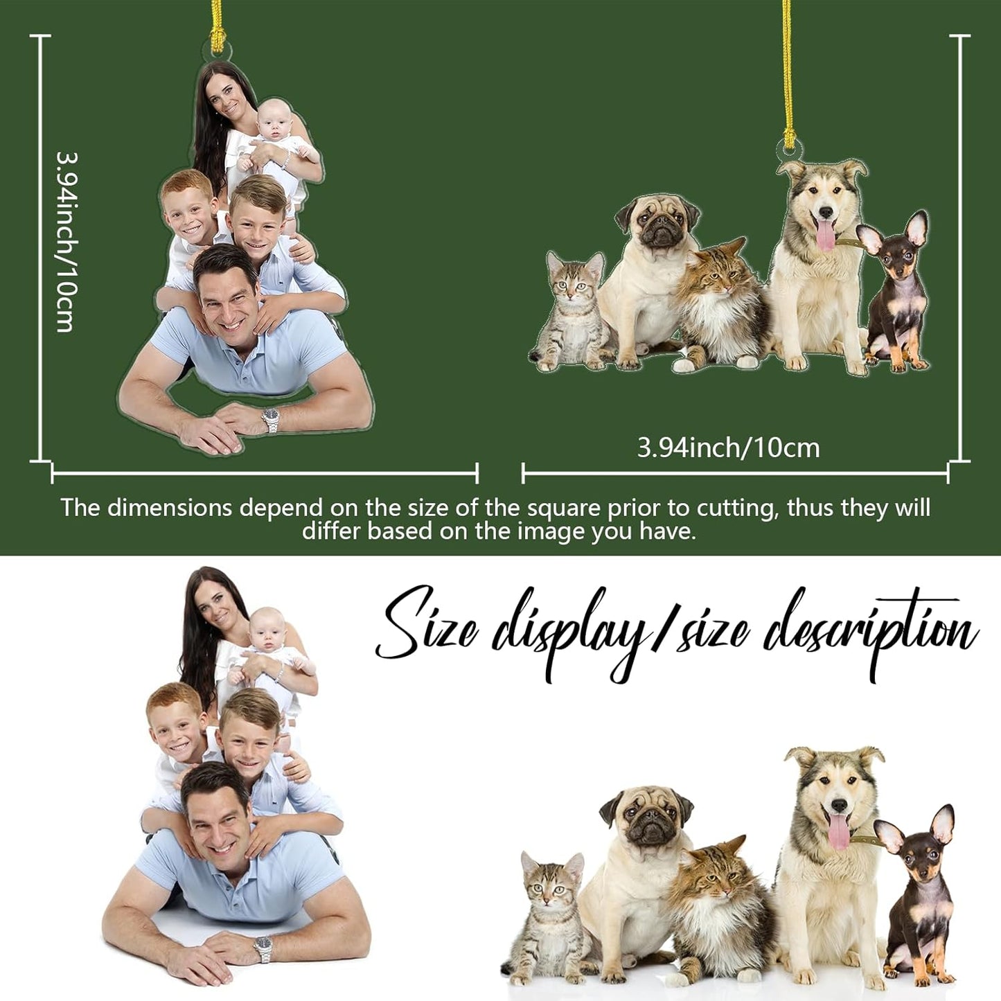 Personalized Christmas Ornament 2025, Photo Acrylic Customized Family Baby's Frist Christmas Ornament with Picture for Xmas Tree Decor Custom Gifts -Style1