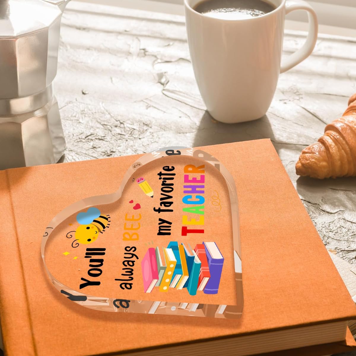 Teachers Day Graduation Season Opening Season Gifts Teacher Gifts Teacher Appreciation Gifts Best Teacher Gifts for Women Acrylic Heart for Her Coworker Friend Principal Educator Birthday Christmas