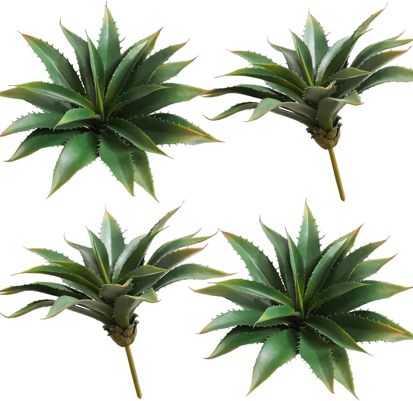JUSTOYOU Large 12.5" Artificial Succulents Aloe Plants Real Touch Fake Flowers Unpotted for Home Wedding Festival Arrangement (4, Green)