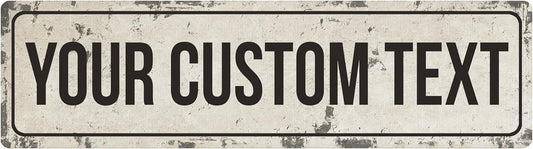 Rustic Custom Metal Sign - Custom Sign for Indoor or Outdoor Use (Rustic Tan Border)