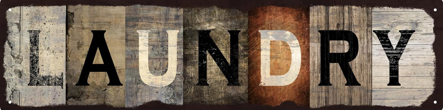 Vintage Tin Sign Retro Metal Laundry Signs for Home Decor Stylish Wall Art Plaques Ideal Gift for Home Bathroom Kitchen and Gothic Wall Decor in Every Room 16x4in