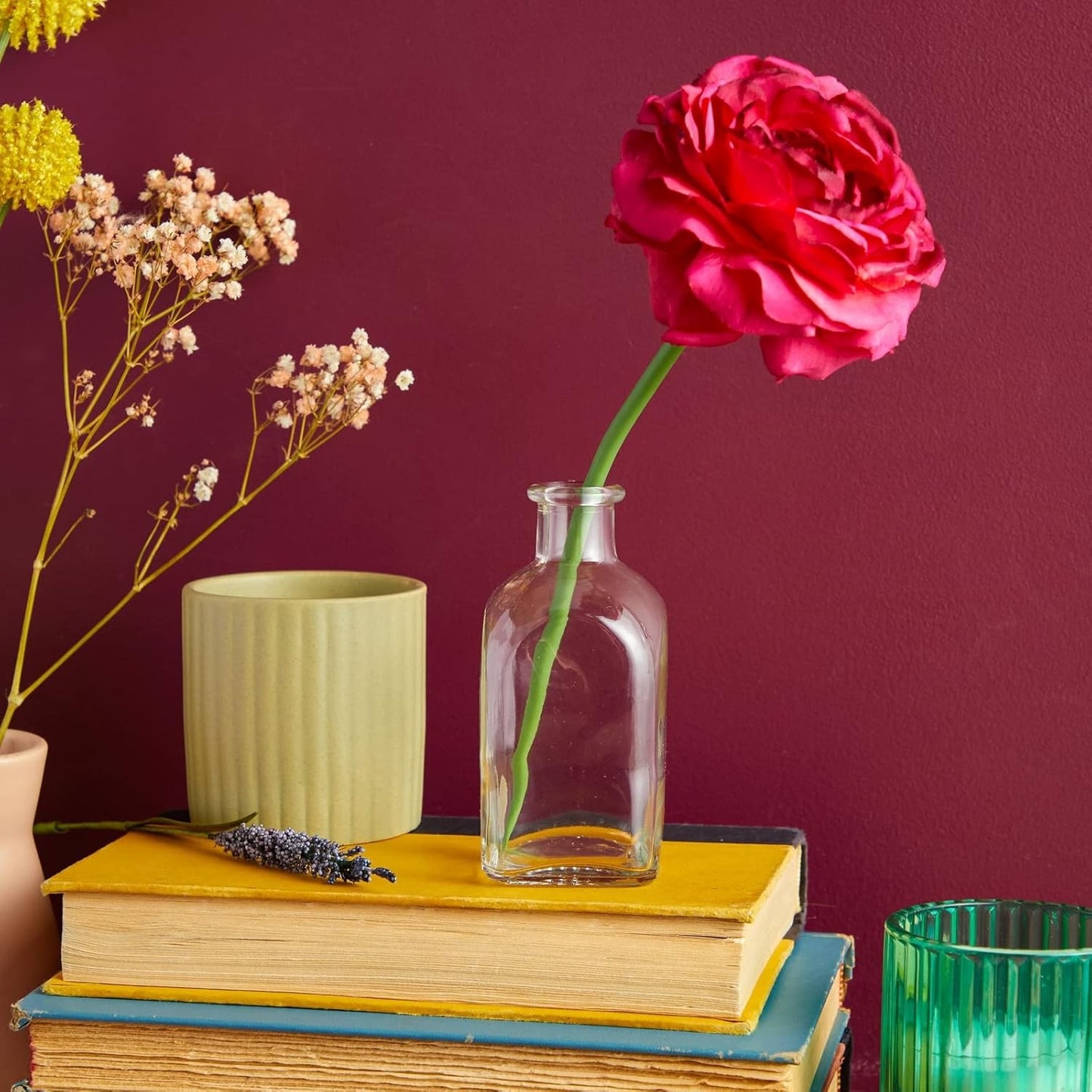 Juvale 12-Pack Mini Glass Bottles with Cork Lids - 4 oz Clear Vintage Square - Wedding Decor & Party Favors - Potion Bottles with Cork & Mini Glass Jars with Lids