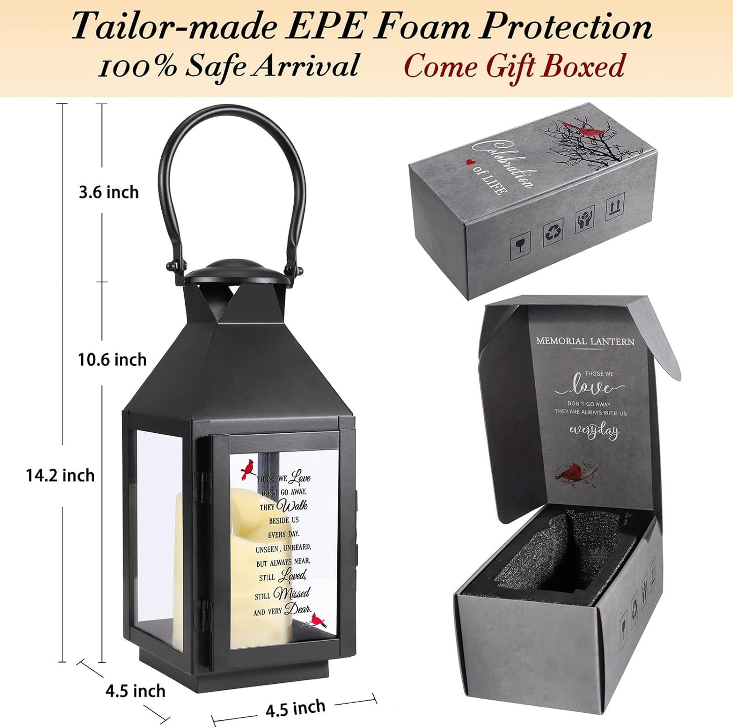 Memorial Lantern, Sympathy Gifts for Loss of Mom/Dad/Loved One, Bereavement Gifts, in Memory of Loved One Gifts, Remembrance Gifts for Loss, Celebration of Life, Memorial Gifts, Funeral Gifts