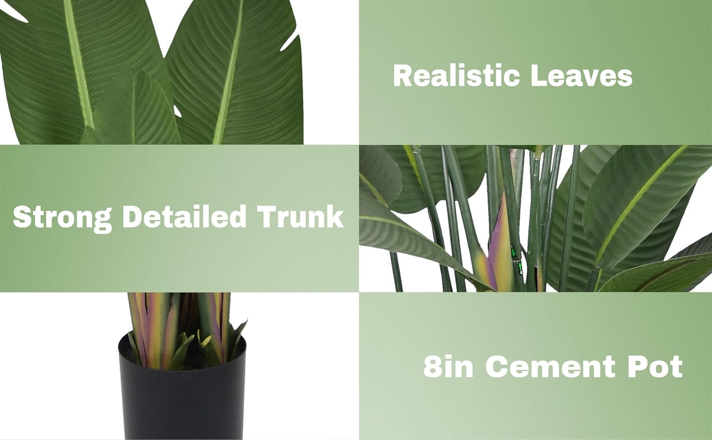 Artificial Bird of Paradise Plant 9ft Tall Fake Silk Banana Leaf Tropical Trees with 25 Leaves Faux Floor Plant for Home Decor Indoor, 106 Inch