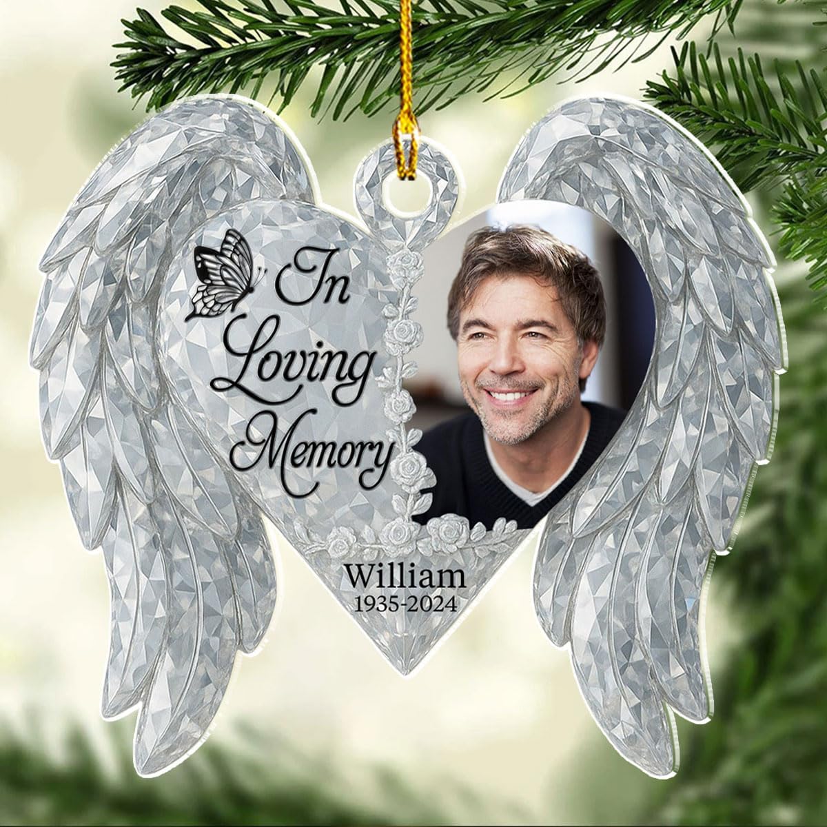 Personalized Custom Photo Acrylic Ornament for Loss of Loved Ones - My Heart Still Loves You, Thoughtful & Memorial Gift, Unique Keepsake for Christmas