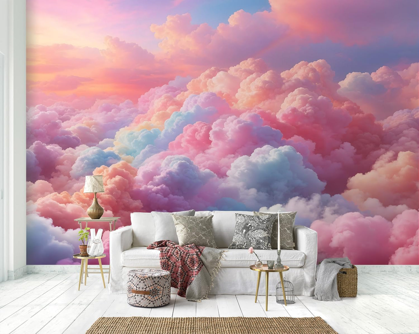 -Colorful Cloud Nursery Wallpaper XT23 L 180" x 115"