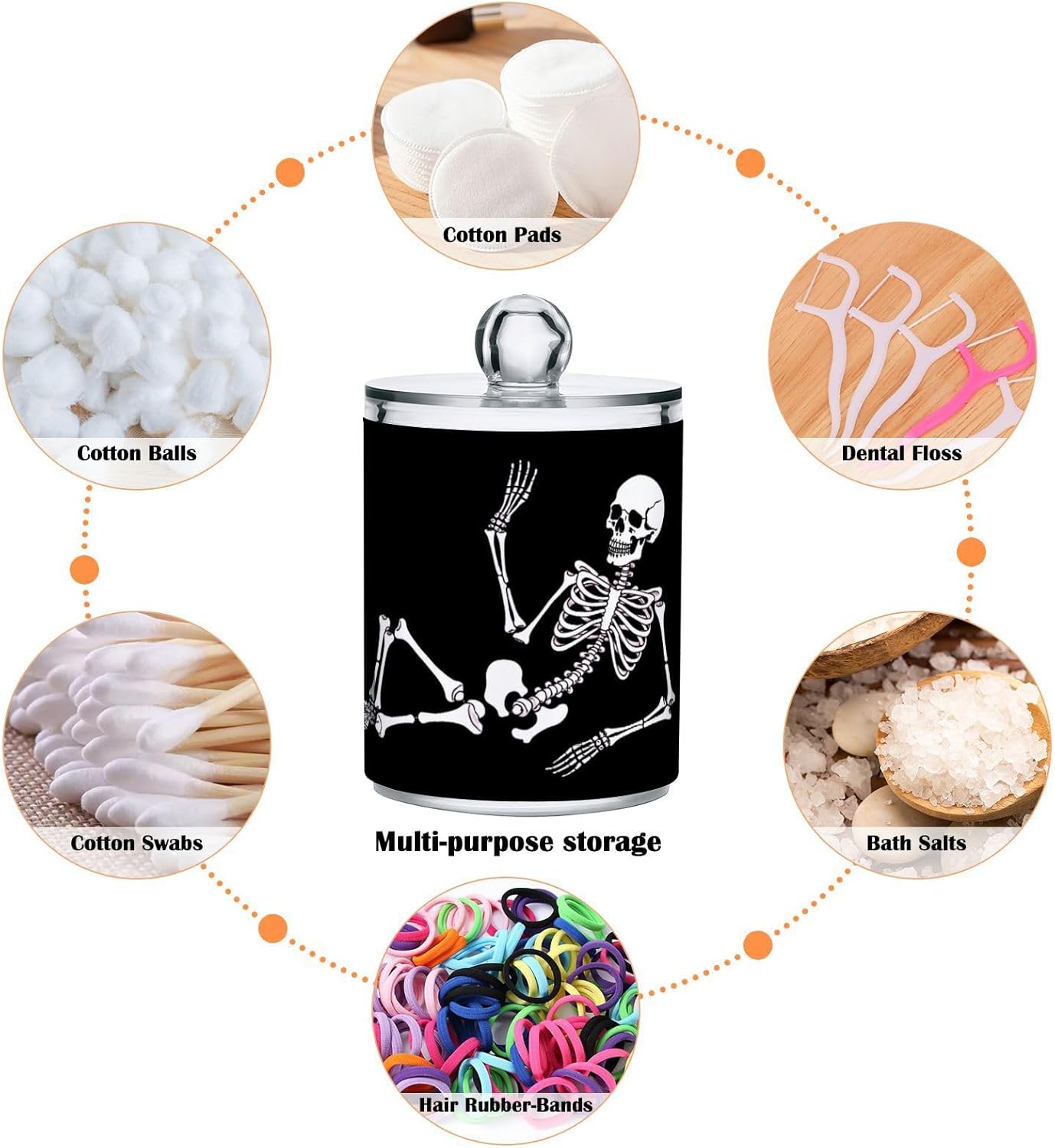 Halloween Skull 2PC Airtight Transparent Glass Storage Jar, Food Storage Container Glass, Can Store Candy, Salt, Coffee Beans, With lid, Easy To Use…