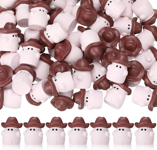50 Pcs Halloween Mini Cowboy Figurines Resin Tiny Miniature Cowboy Figures for Halloween Party Outdoor Home Garden Decoration