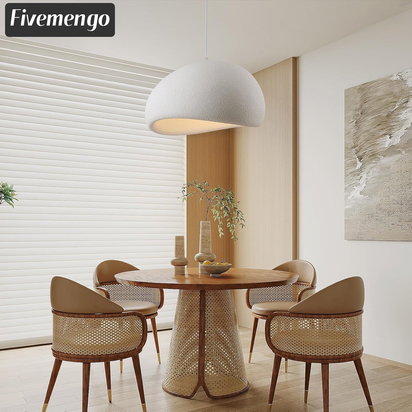 19.7in Wabi Sabi Pendant Lights Kitchen Island Lighting Fixture Ceiling Mount White Modern Japanese Lamp Japandi Chandelier for Dining Living Room Hallway Bedroom Restaurant Hanging Lamp