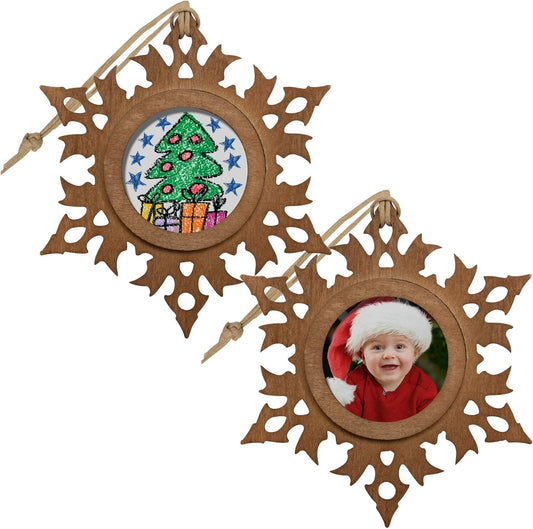 Wood Snowflake 1.5" Photo Ornament - Pack of 100