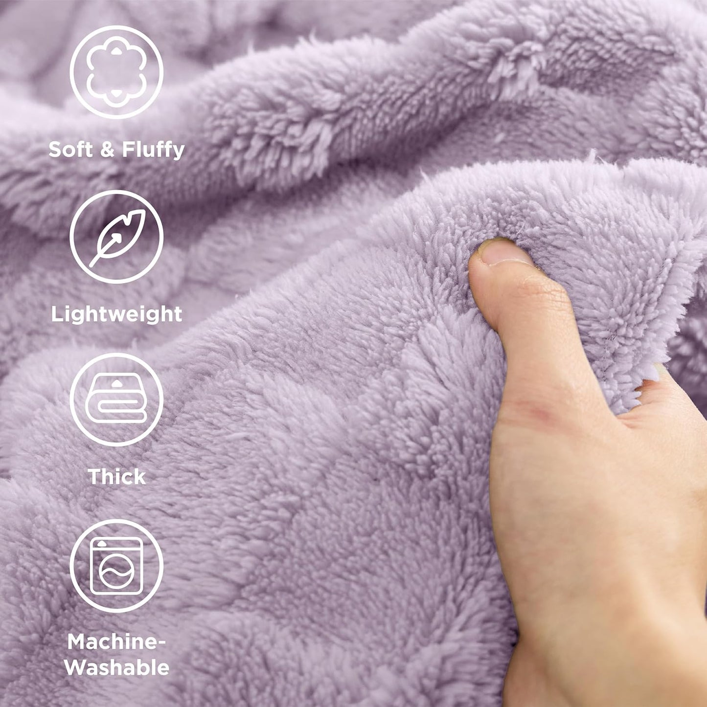 Bedsure GentleSoft Twin Blanket for Bed Lavender Fog - Super Soft Cozy Blankets for Women Men Girls, Cute Fuzzy Fleece Throws for Bedroom Couch, 60x80 Inches