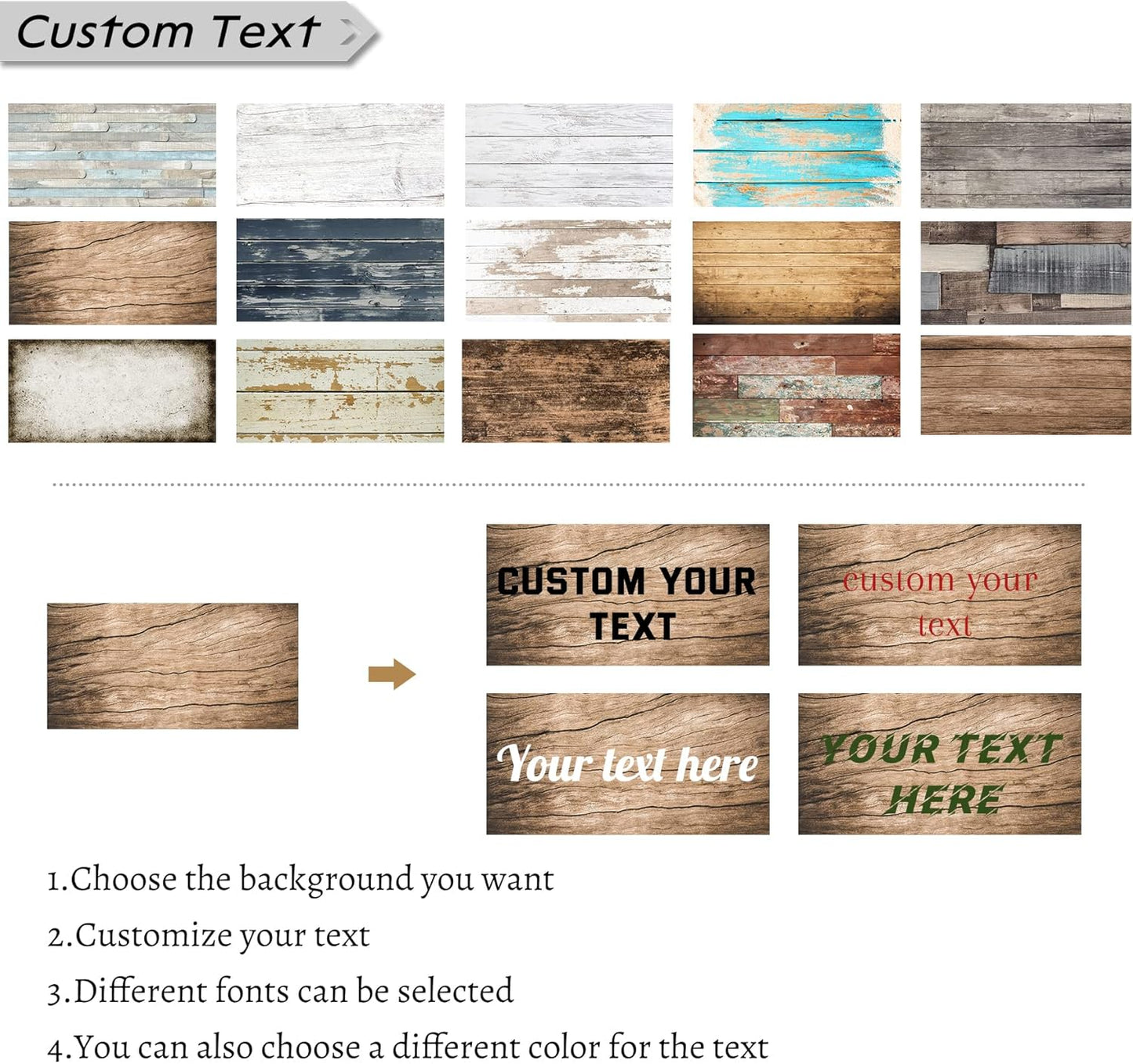 LZIMU Custom Text Signs Wall Decor Personalized Canvas Quote Family Sign Wall Art Wood Background Rustic Farmhouse Decor Framed (12"x36")