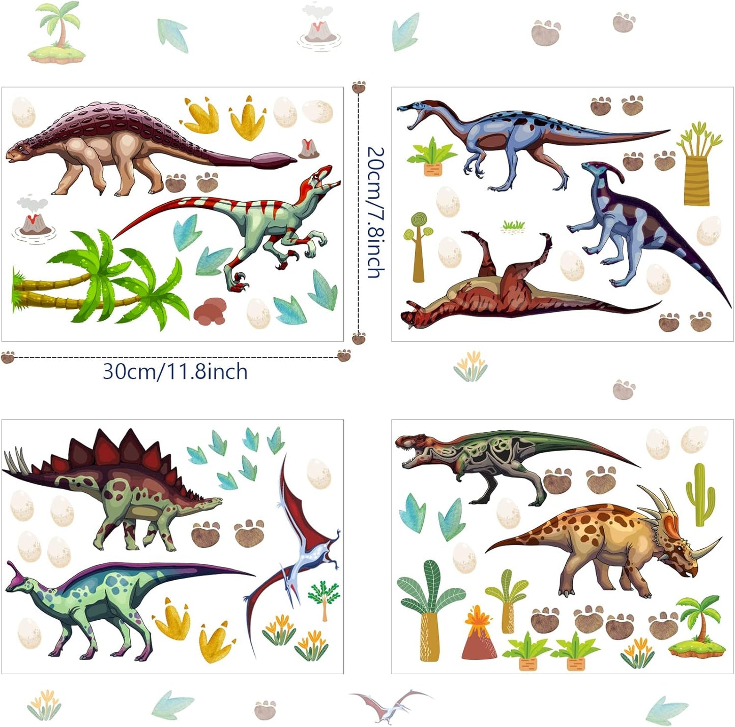 Glow in The Dark Dinosaur Wall Decals, Glowing self-Adhesive Stickers for Ceiling, Children's Room Removable Fluorescent Wall Stickers Children's Room Stickers Boys and Girls Room Decoration Gift