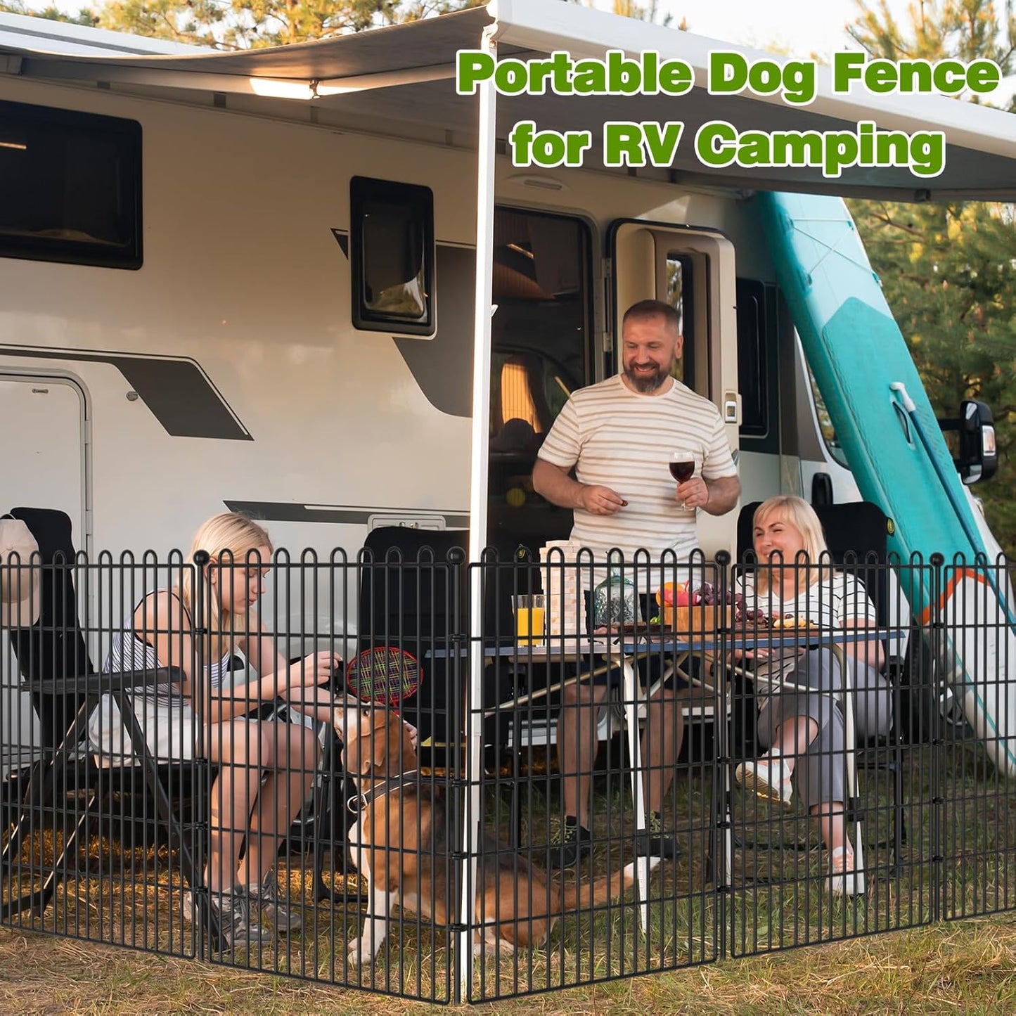 10 Panels No Dig Decorative Garden Fence for Yard, 32 in(H) X 23.6 ft(L) Animal Barrier Fencing for Outdoor Dog, Metal Portable Garden Fences for Borders, Pets, Landscape, Temporary Fence