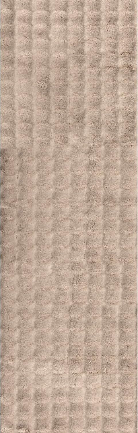 nuLOOM Jeni Checkered 2'6" x 6' Machine Washable Runner Rug for Living Room Bedroom Dining Room Entryway Hallway Kitchen, Taupe
