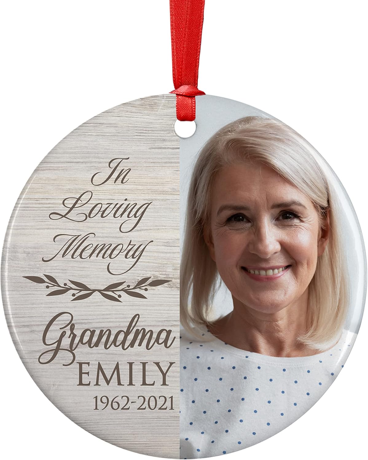 in Loving Memory, Memorial Christmas Ornament Personalized with Photo, Name & Date - Upload Photo & Picture - 7 Designs, Memorial Ornaments Loss of Loved Ones – D7
