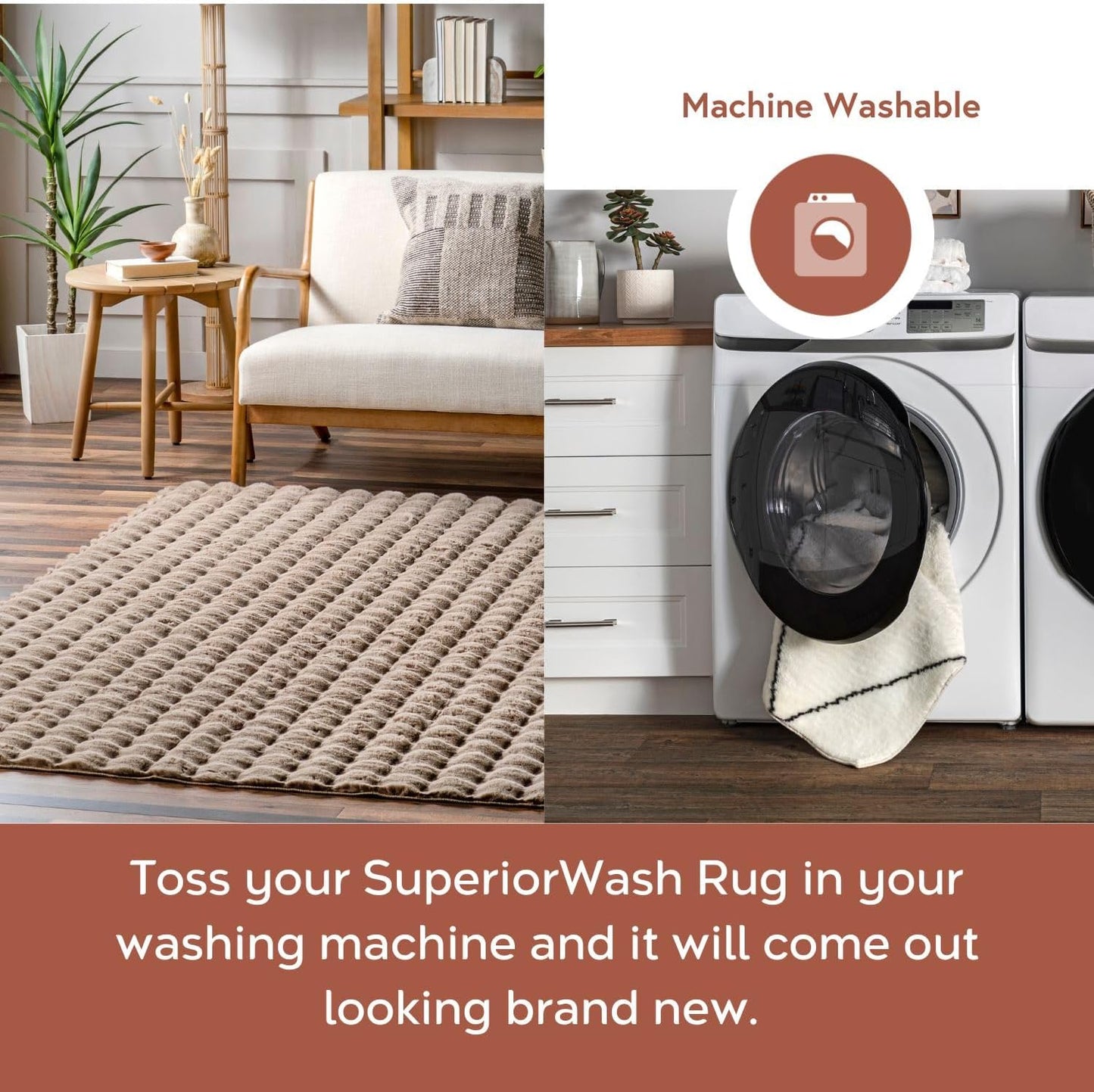 nuLOOM Jeni Checkered 2'6" x 6' Machine Washable Runner Rug for Living Room Bedroom Dining Room Entryway Hallway Kitchen, Taupe