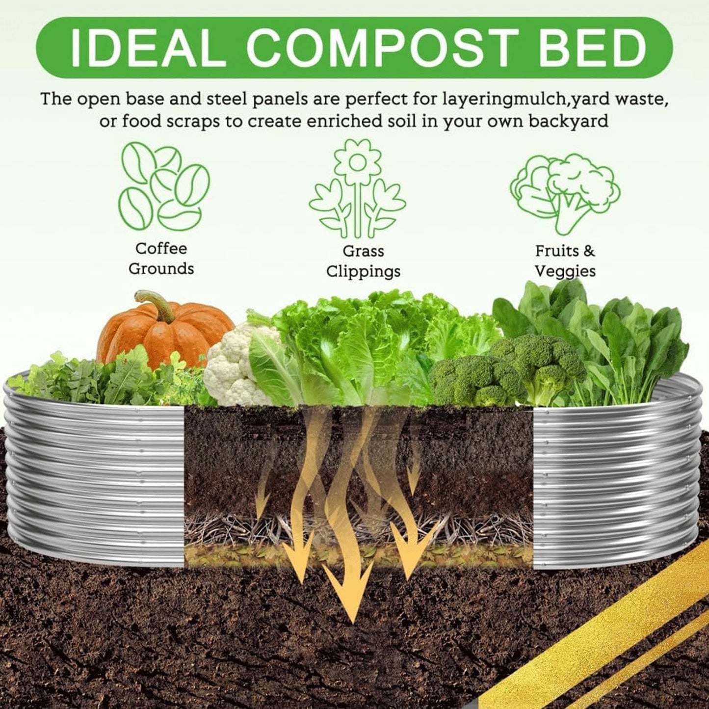 2 Pack 8x4FT Tall Galvanized Raised Garden Bed Outdoor,Metal Garden Bed for Vegetables,Steel Raised Beds for Gardening,Above Ground Garden Box for Flower-3L0