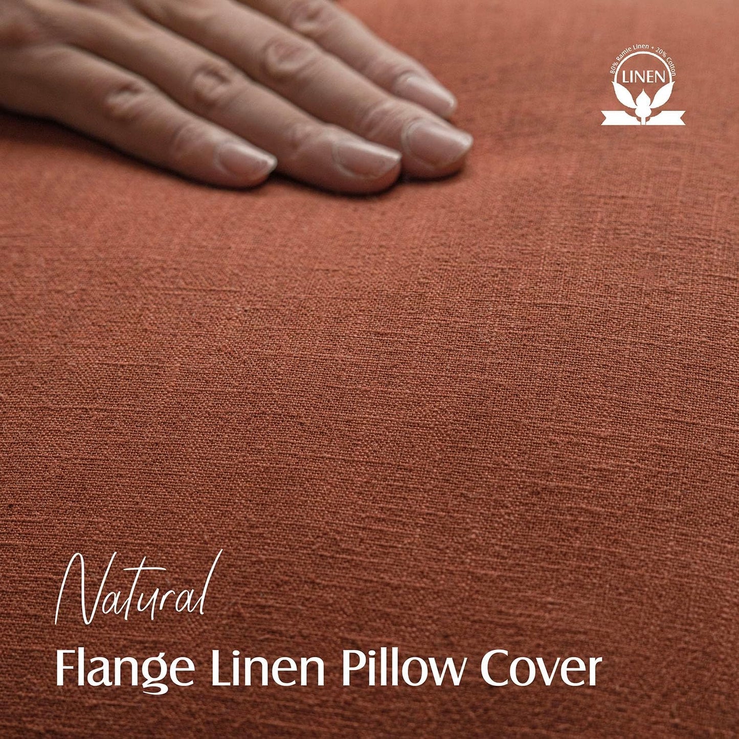 Foindtower Set of 2 Decorative Linen Fringe Throw Pillow Covers Farmhouse Cushion Cover with Tassels Soft Accent Pillowcase for Couch Chair Sofa Bed Living Room Home Decor,18×18 Inch,Fall Rust Orange