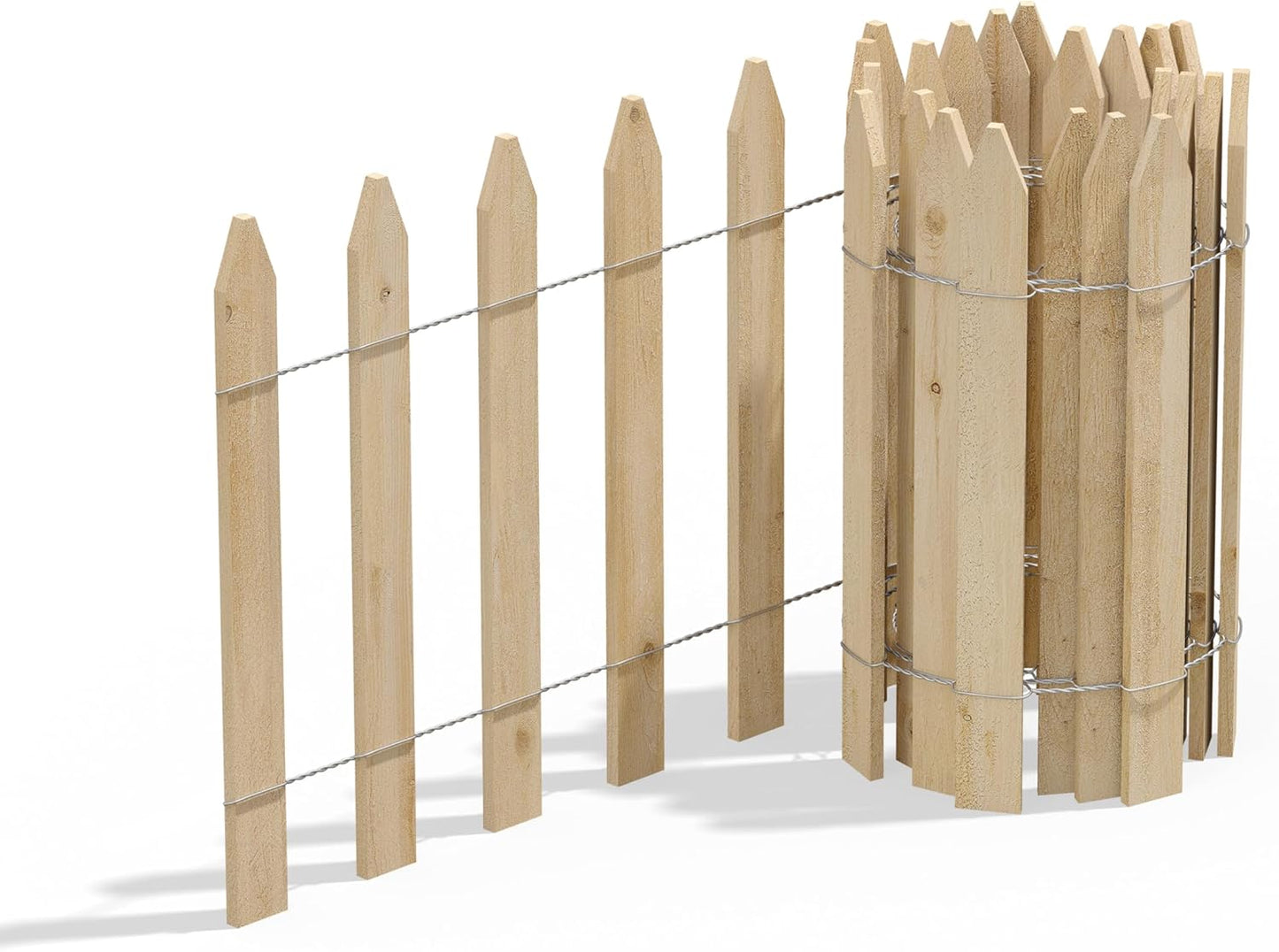 Greenes Fence Cedar Wood Garden Picket Fence 16" H x 8' L (6-Pack, 48' Total)