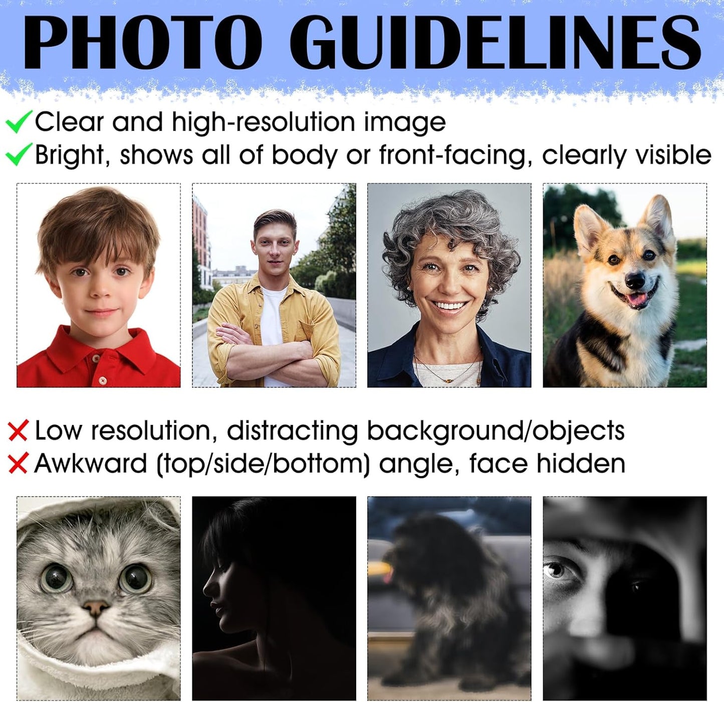 Personalized Photo Ornament Acrylic Custom Christmas Ornaments with Picture Customized Family Christmas Ornament 2023 for Tree Hanging Decoration Gift for Men Women Style 1