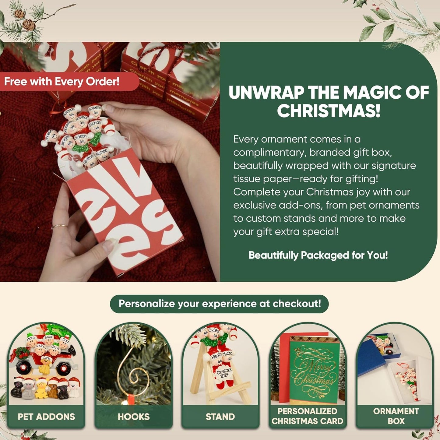 Bedtime Storytelling Family of 5 Christmas Ornament 2025 Personalized Family Christmas Ornaments 2025 | Holiday Reading Personalized Tree Ornaments Customizable Gifts Night and Book of Five Ornament